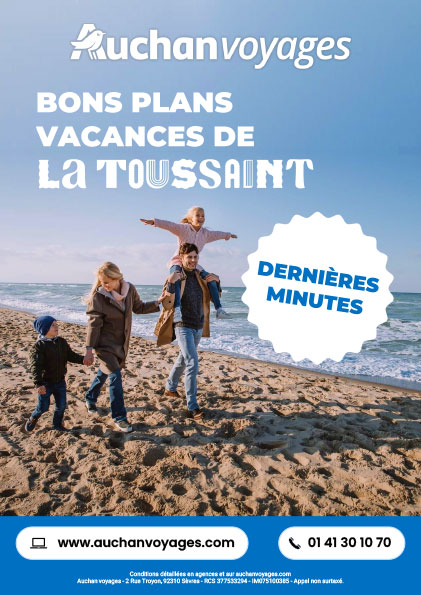  Auchan voyages : bons plans vacances de la Toussaint !